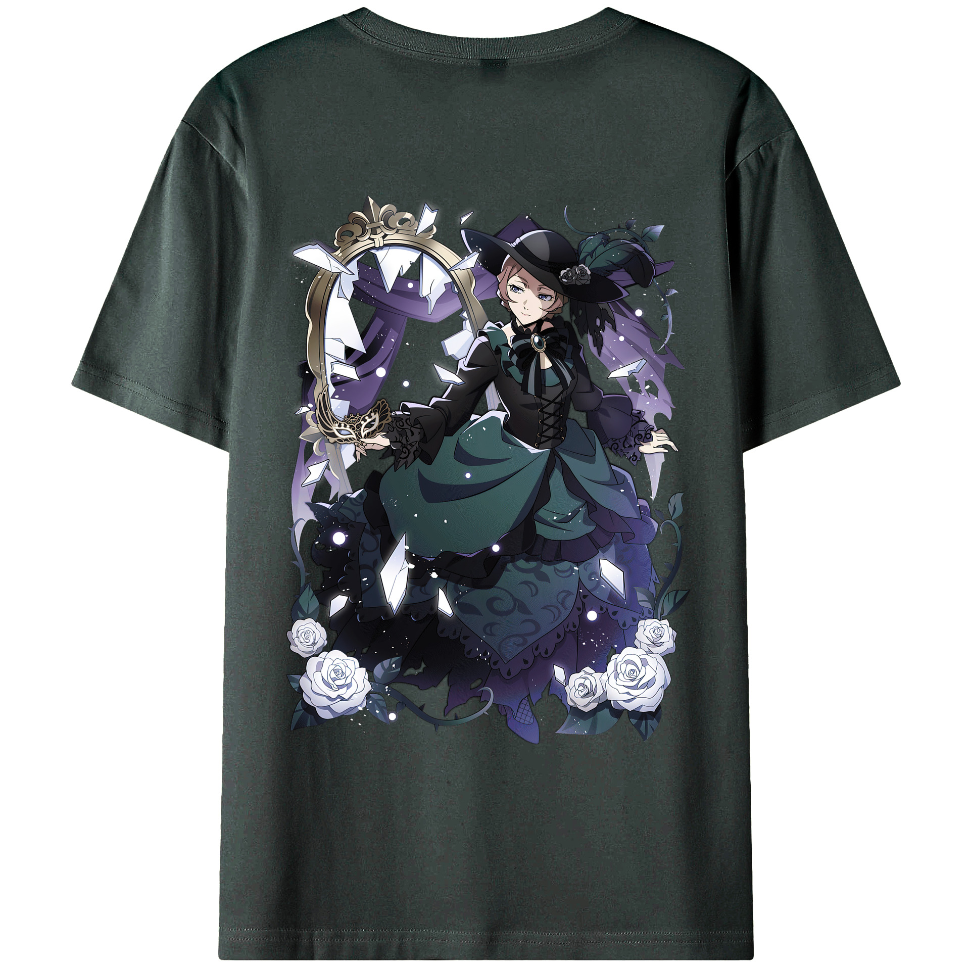 （画像用） 文豪ストレイドッグス Bungo Stray Dogs 綿100％ メンズ半袖Tシャツ（バックプリント） 通気性